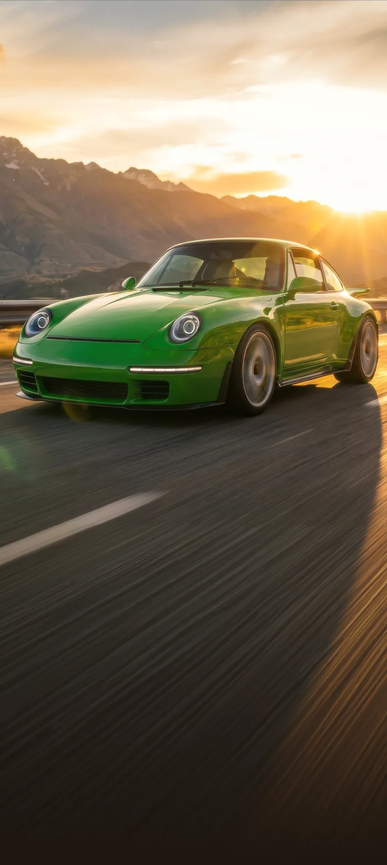 REEN reengineered Porsche 993 on a mountain road